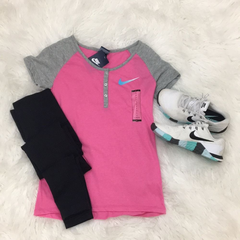 NWT pink and grey nike tee